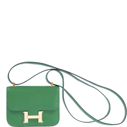 Hermès Micro Constance 14 Vert Cru Epsom Gold Hardware