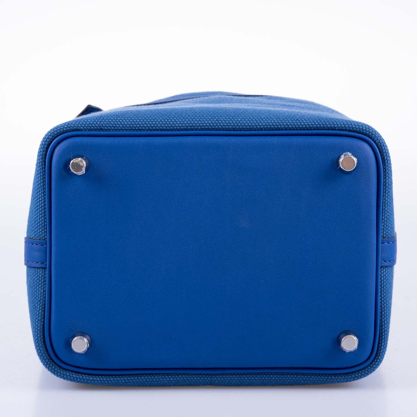 Hermès Picotin Lock 18 Bleu Royal Swift and Bleu Egee Toile Geoland Cargo Palladium Hardware