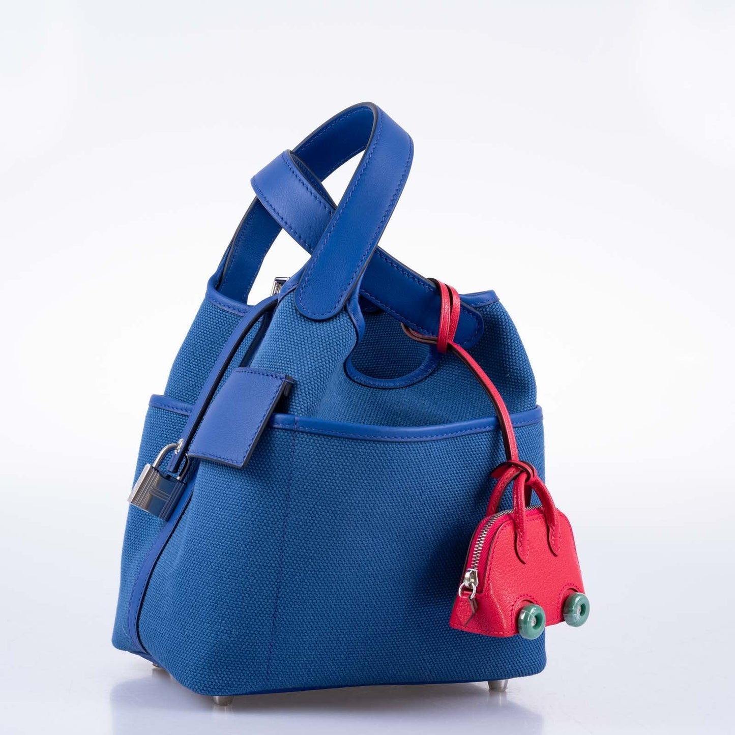 Hermès Picotin Lock 18 Bleu Royal Swift and Bleu Egee Toile Geoland Cargo Palladium Hardware