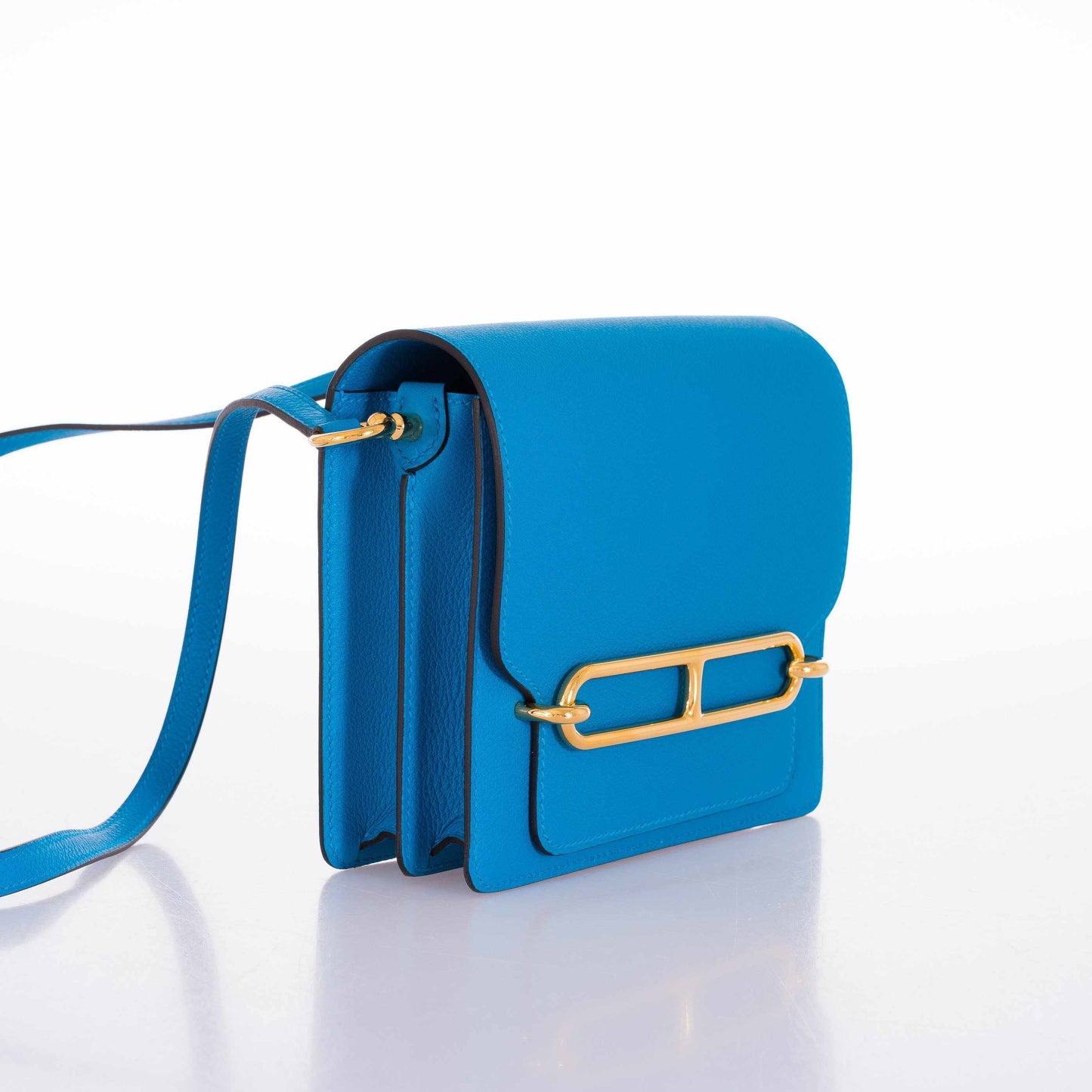 Hermès Roulis Mini Blue Zanzibar Gold Hardware