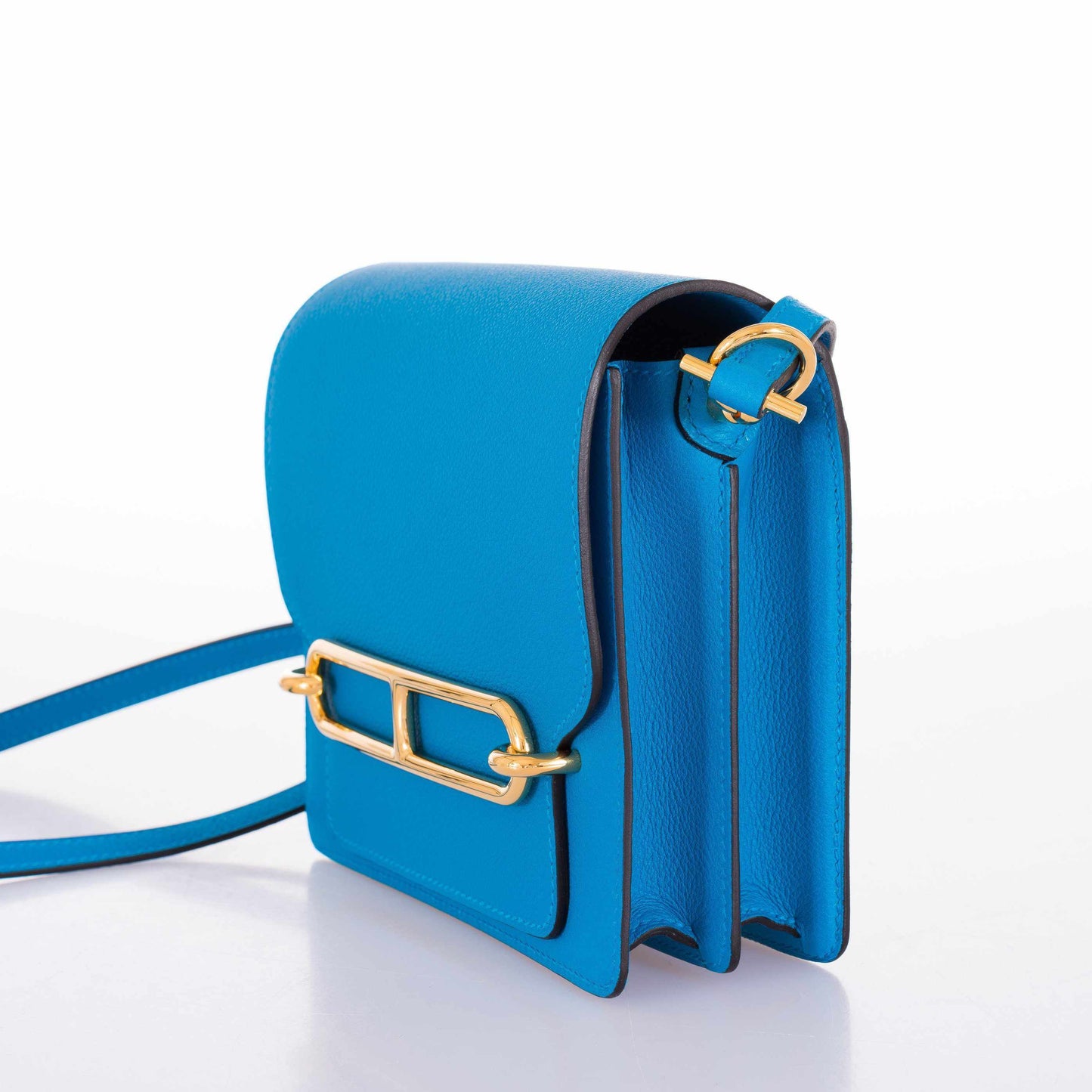 Hermès Roulis Mini Blue Zanzibar Gold Hardware