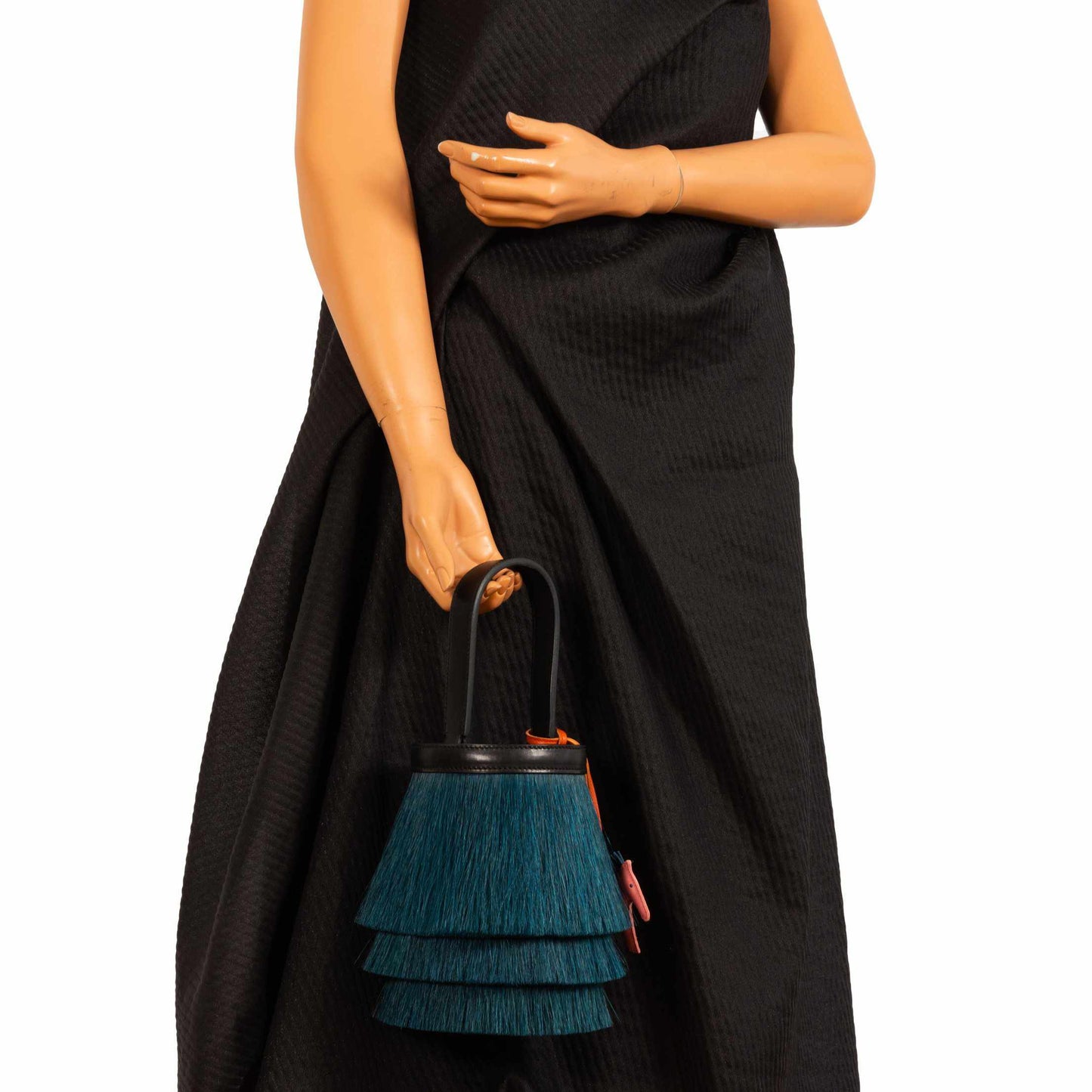 Hermès Toupet Bag Mini Fringed Bucket Horse Hair Vert Fonce Evercalf Noir