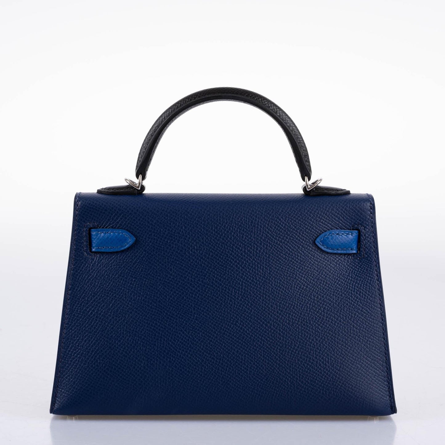 Hermès Tricolor Mini Kelly 20 Bleu Saphir, France, and Black Epsom Palladium Hardware
