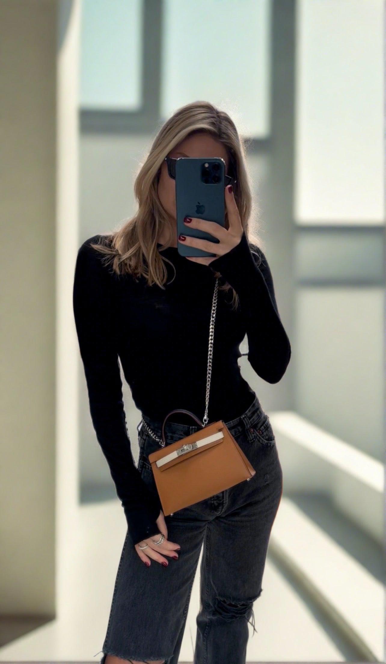 Hermès Tricolor Mini Kelly 20 Gold, Nata, and Black Epsom Palladium Hardware