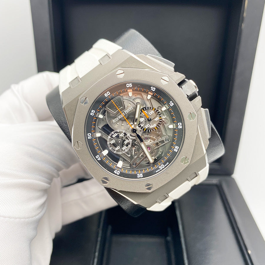 Audemars Piguet Royal Oak Offshore Tourbillon Chronograph 44mm 26407TI Openworked Pre-Owned