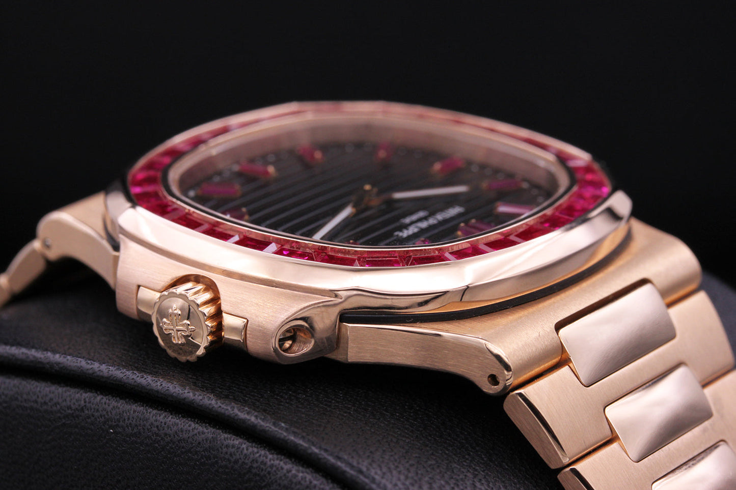 Patek Philippe Nautilus 40mm 5711/1R Custom Ruby Setting Brown Dial Pre-Owned