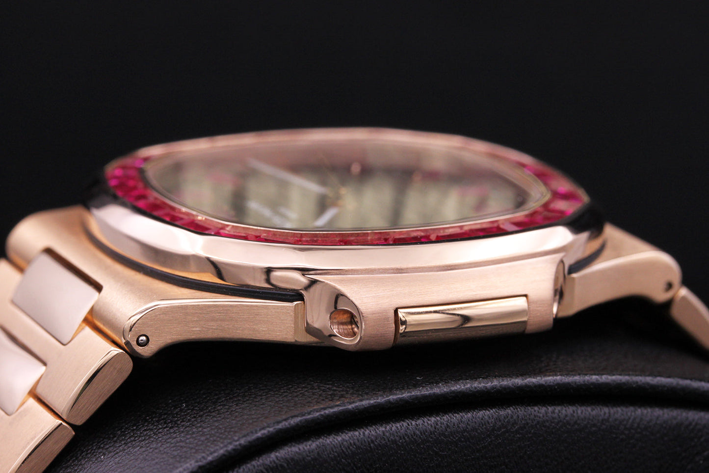 Patek Philippe Nautilus 40mm 5711/1R Custom Ruby Setting Brown Dial Pre-Owned