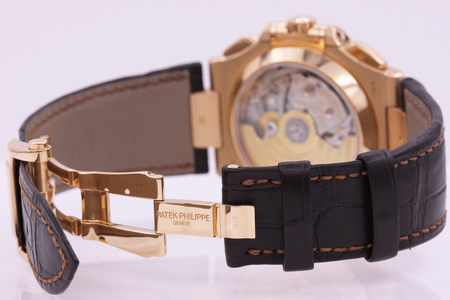 Patek Philippe Nautilus Chronograph 40mm 5980R Custom Diamond Baguette Setting Brown Dial Pre-Owned