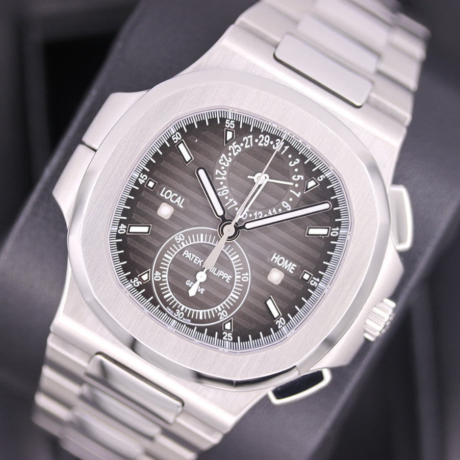 Patek Philippe Nautilus Travel Time Chronograph 40mm 5990/1A Black Dial Pre-Owned