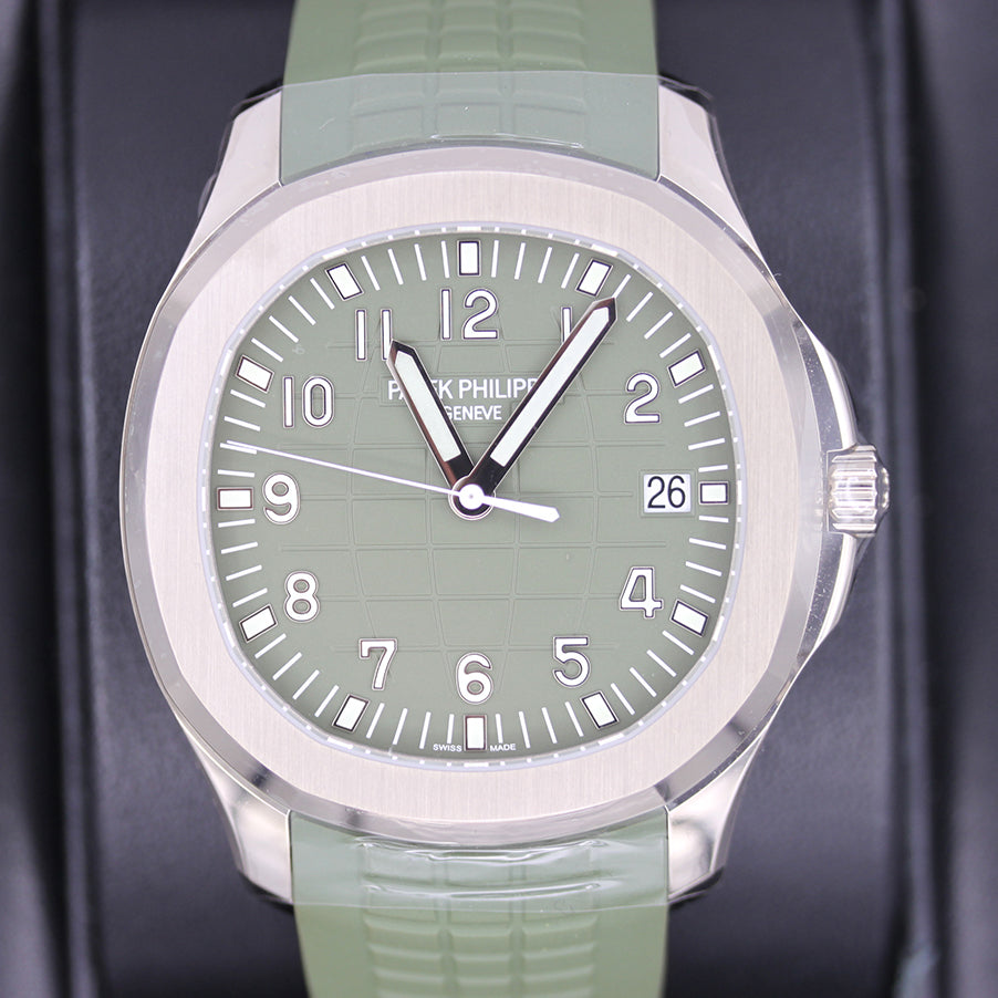 Patek Philippe Aquanaut White Gold 42mm 5168G Khaki Green Dial Pre-Owned