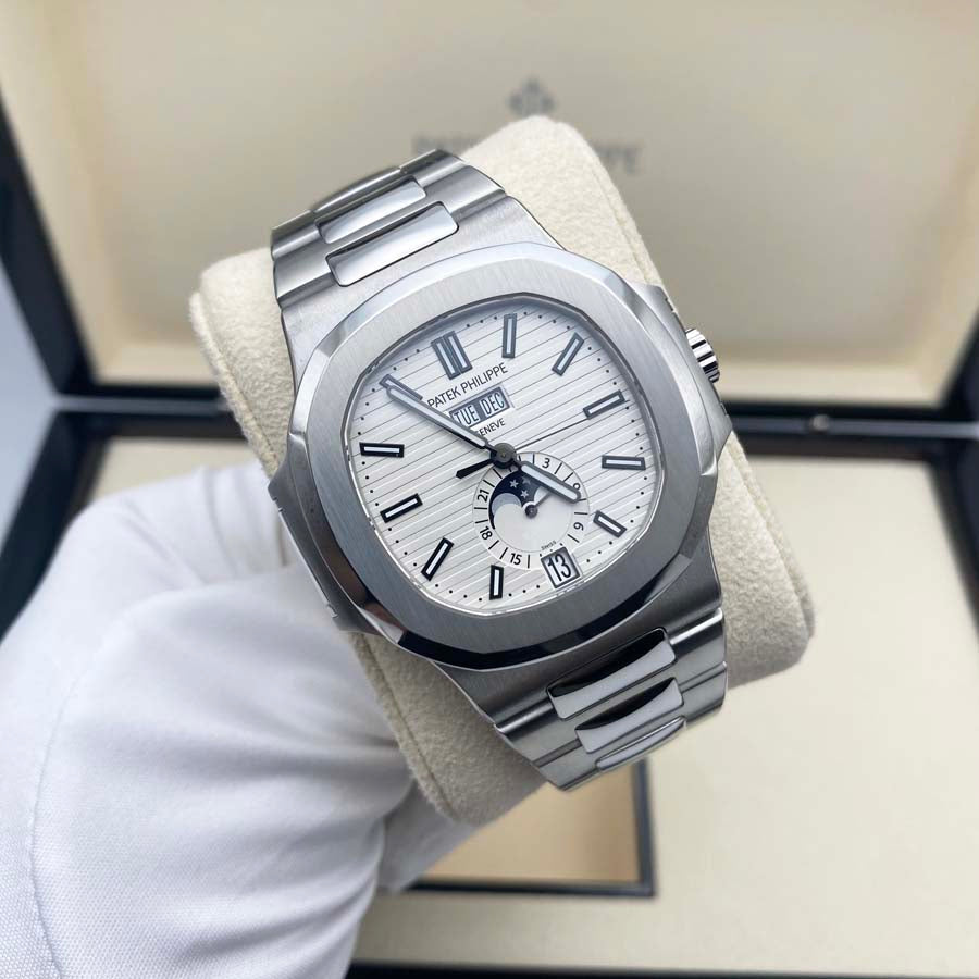 Patek Philippe Nautilus Annual Calendar Moon Phase 40mm 5726-1A White Dial Pre-Owned