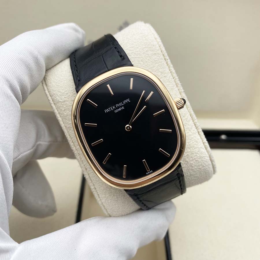 Patek Philippe 50th Anniversary Extra-Thin Golden Ellipse 34mm 5738R Black Dial