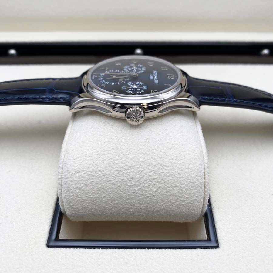 Patek Philippe Extra-Thin Grand Complications Perpetual Calendar Moon Phase 39mm 5327G Blue Dial Pre-Owned