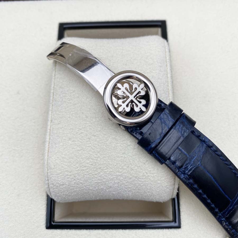 Patek Philippe Extra-Thin Grand Complications Perpetual Calendar Moon Phase 39mm 5327G Blue Dial Pre-Owned