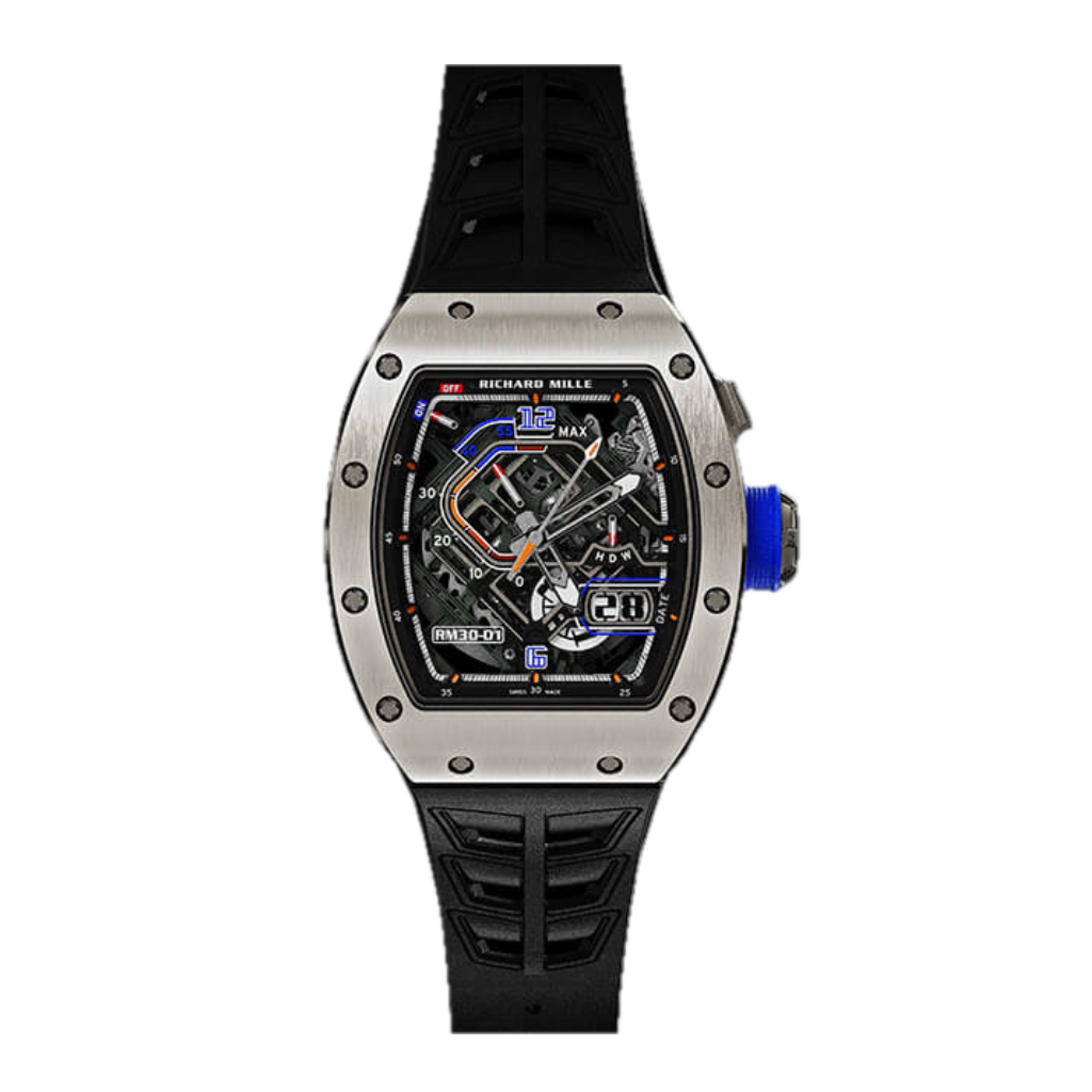 Richard Mille RM30-01 42.7 mm x 50 mm Transparent Titanium Dial Rubber Strap