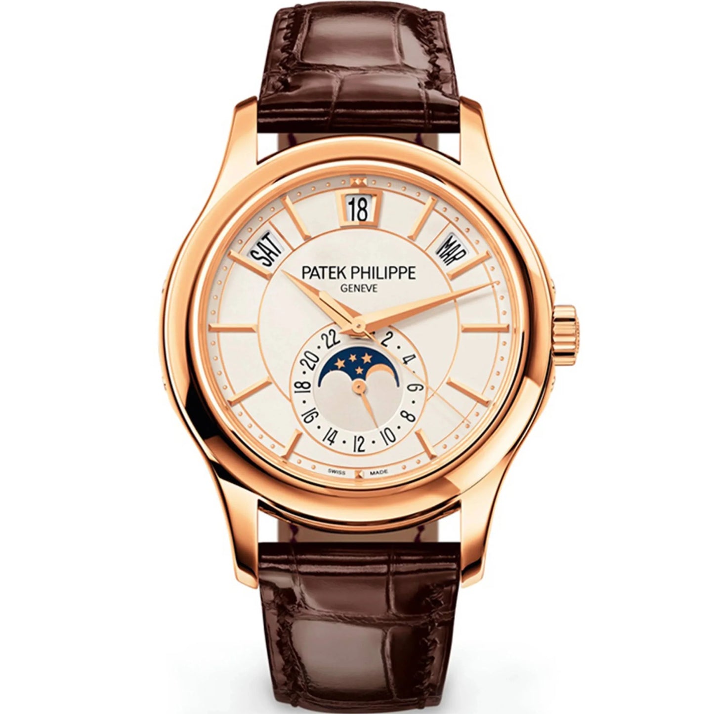 Patek Philippe 5205R-001 Annual Calendar Complications 40mm Opaline White Dial Rose Gold