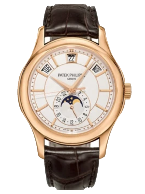 Patek Philippe Annual Calendar Opaline White Dial Rose Gold Strap 5205R-00