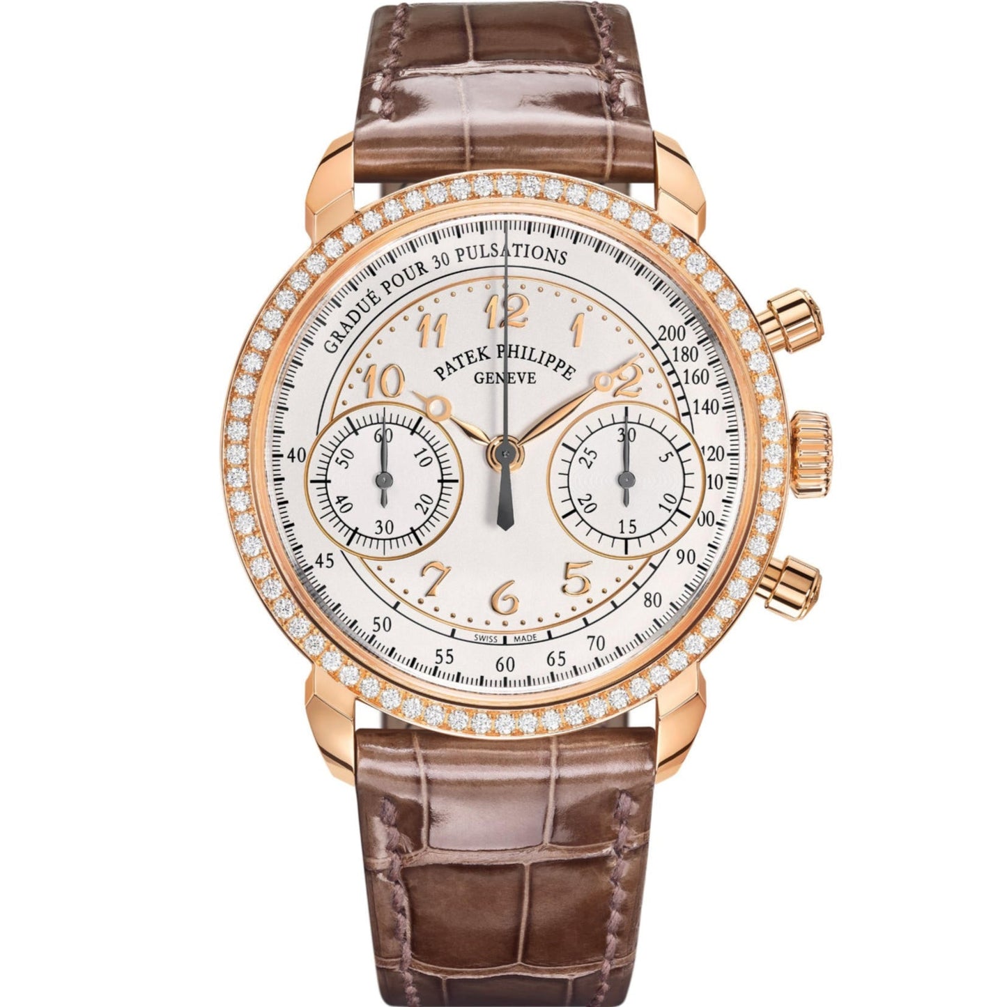 Patek Philippe 7150/250R-001 Complications Diamond 38mm Silver Dial Rose Gold