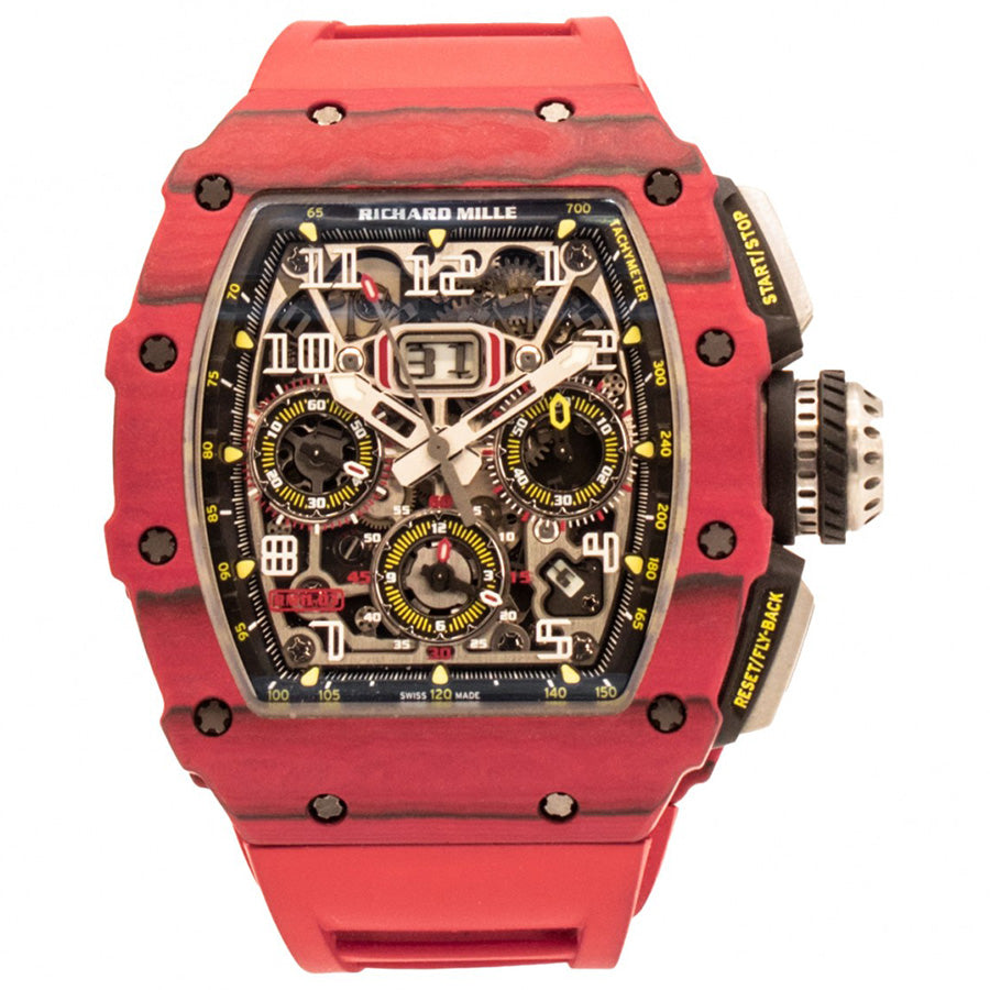 Richard Mille Chronograph RM11-03 Flyback Chronograph Red Quartz 50mm Openworked Dial