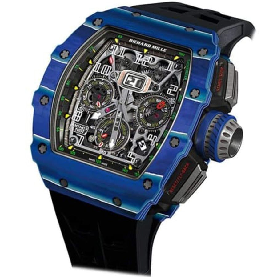 Richard Mille RM11-03 Chronograph Blue/White Quartz TPT" Jean Todt" 50mm Openworked Dial