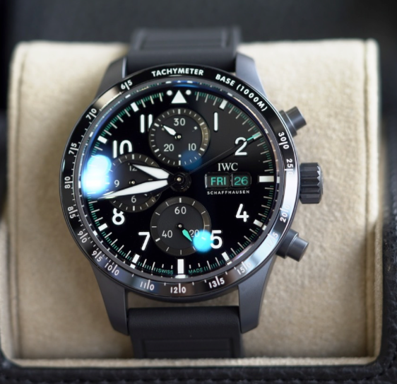 IWC Schaffhausen Pilot’s Watch Performance Chronograph 41 Mercedes-AMG PETRONAS Formula One™ Team 41  mm Black Dial Ceratanium® Black Rubber Strap IW388306