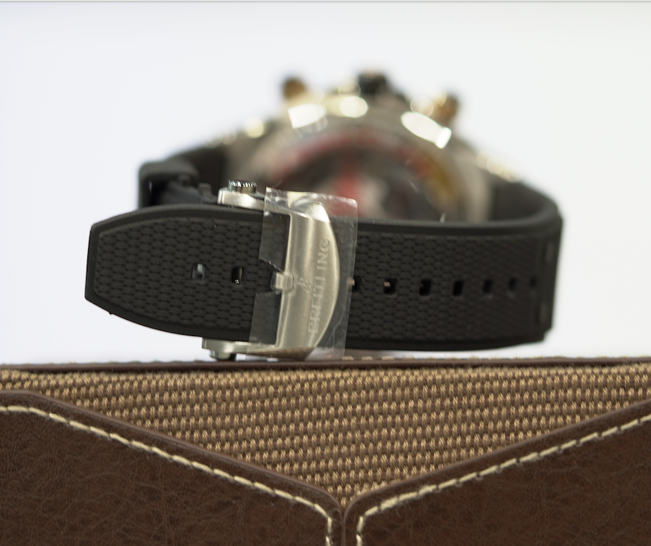 Breitling Super Chronomat B01 44 mm Black Dial Stainless Steel & 18K Red Gold Black Rubber Strap UB0136251B1S1