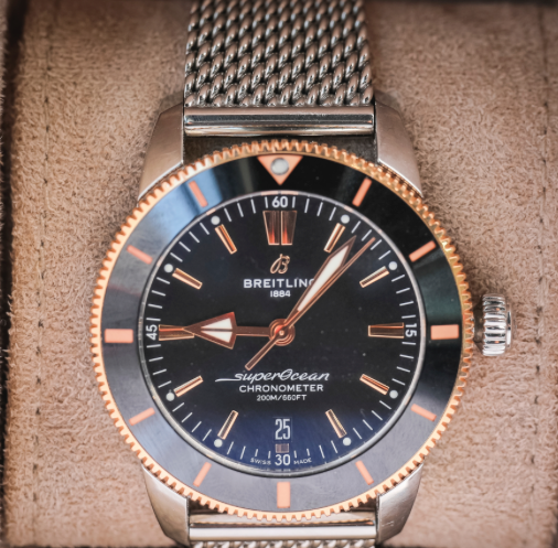 Breitling Superocean Heritage B20 Automatic 44 mm Black Dial Stainless Steel & 18K Red Gold Bracelet UB2030121B1A1