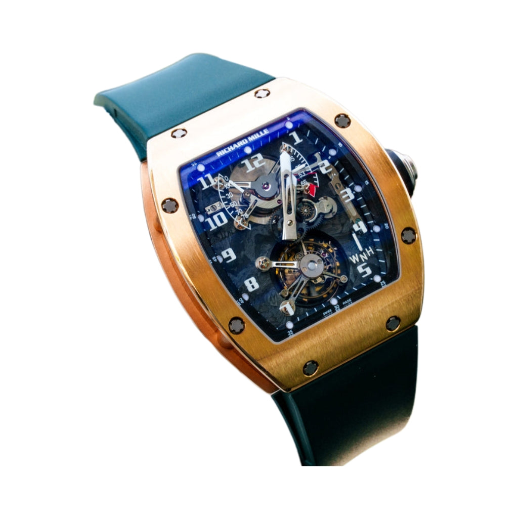 Richard Mille RM002 Rose Tourbillon 38mm x 45mm Transparent Dial Carbon Ceramic Rubber Strap