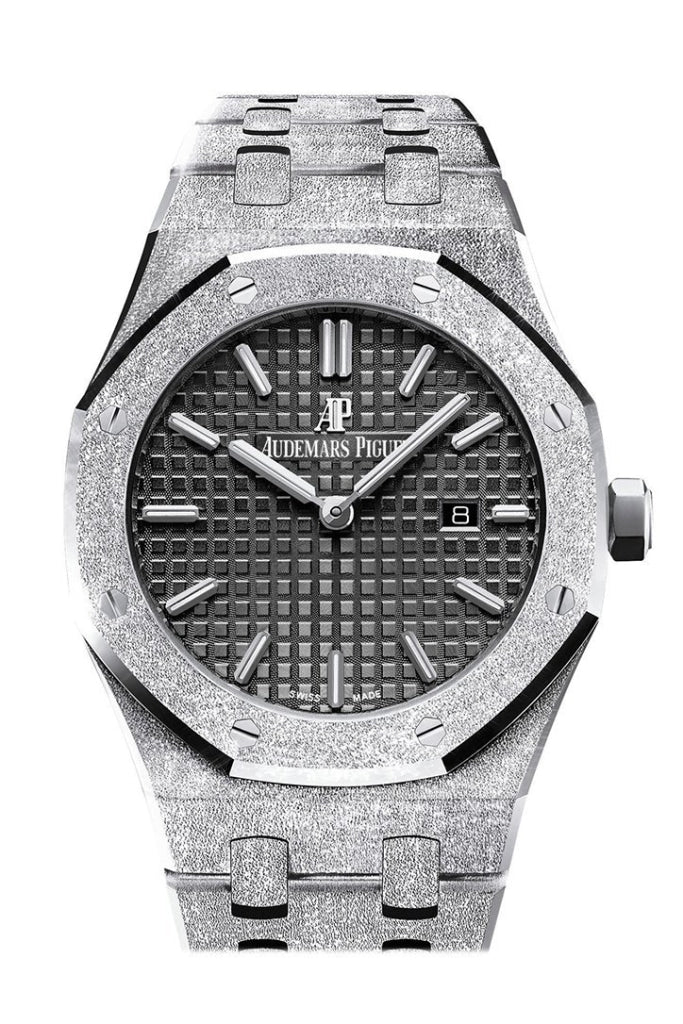 Audemars Piguet Royal Oak 33mm Black Dial Frosted White Gold Bracelet 67653BC.GG.1263BC.02