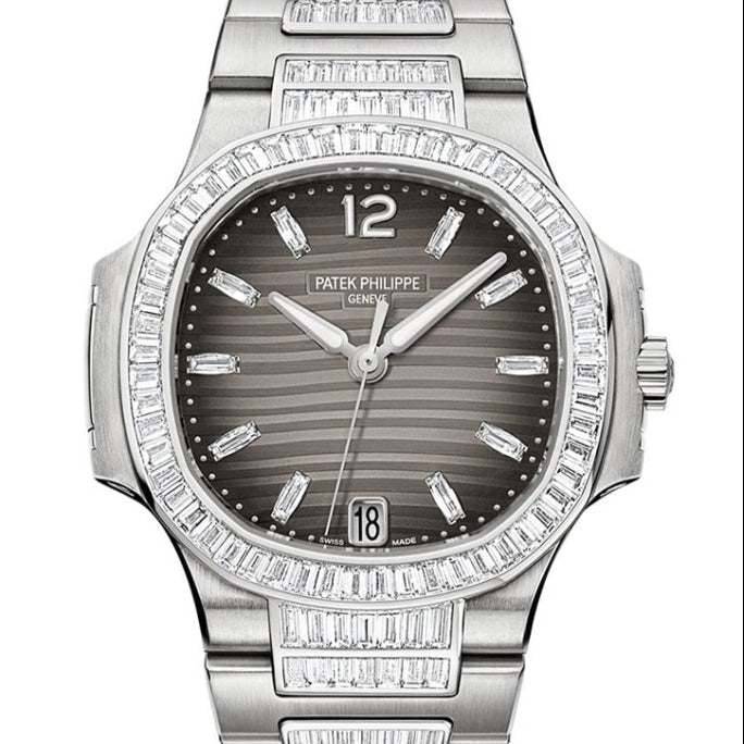 Patek Philippe 7014/1G-001 Nautilus 33.5mm Golden Brown Dial White Gold