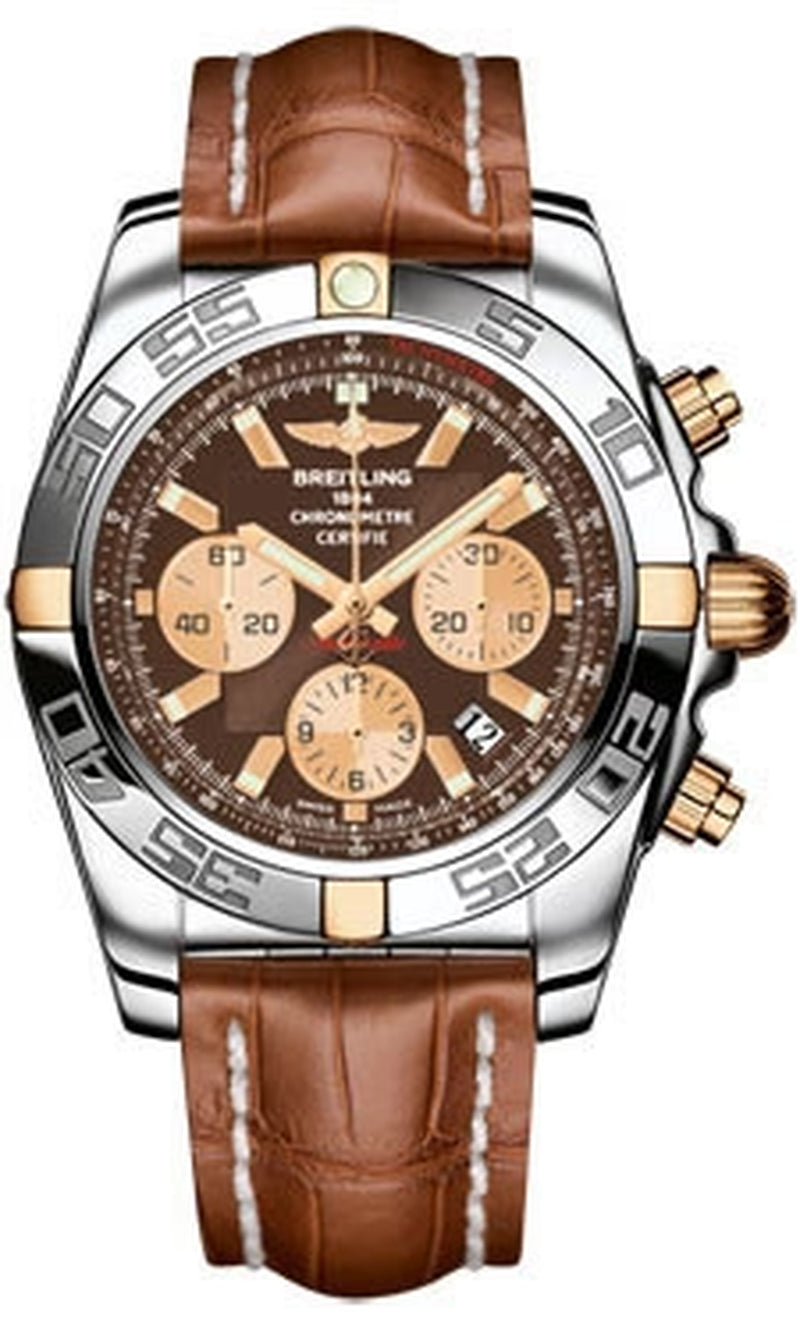 '- Chronomat 44 Two-Tone Polished Bezel - Croco Strap
