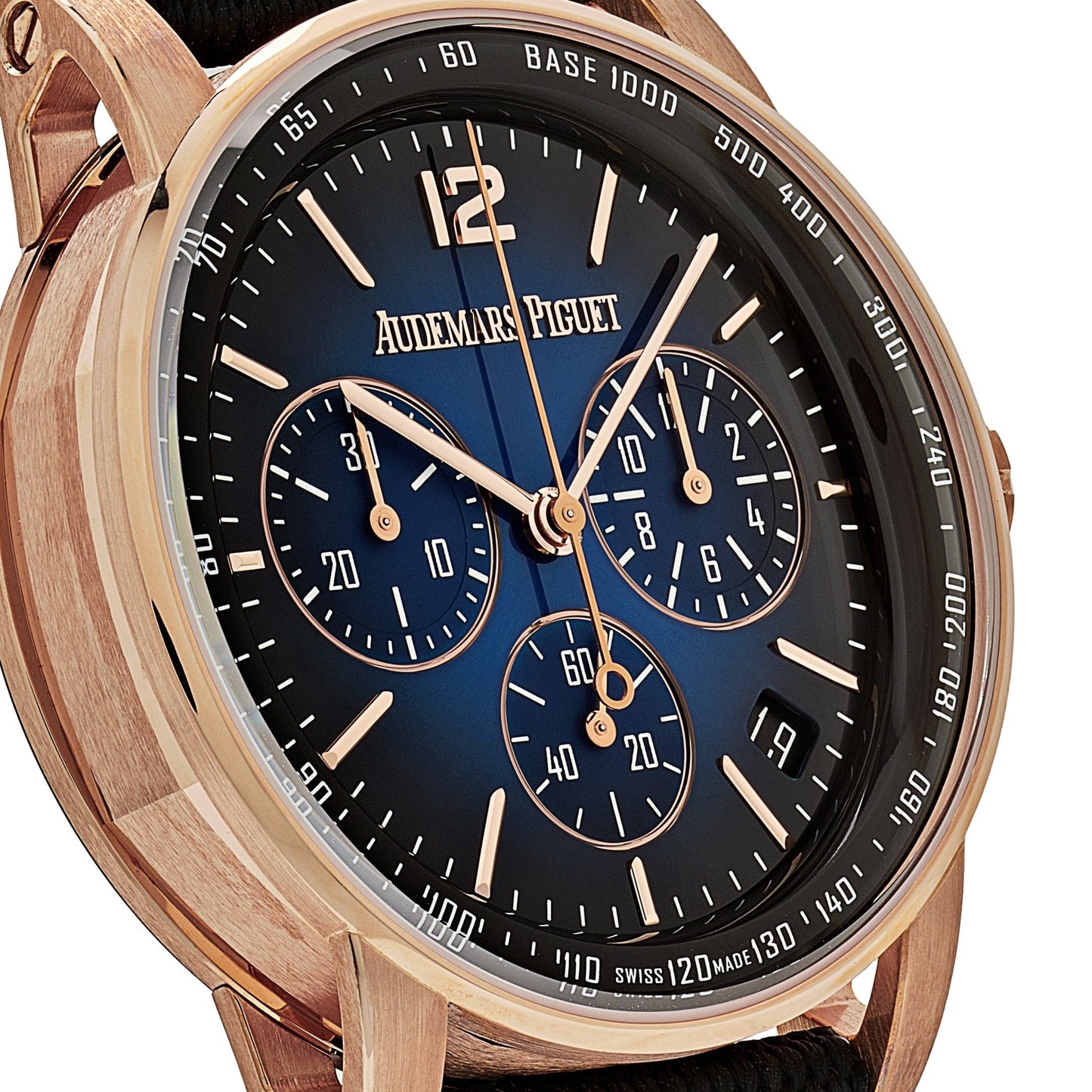 Audemars Piguet Code 11.59 26393OR.OO.A002KB.03 Selfwinding Chronograph Rose Gold Blue Dial