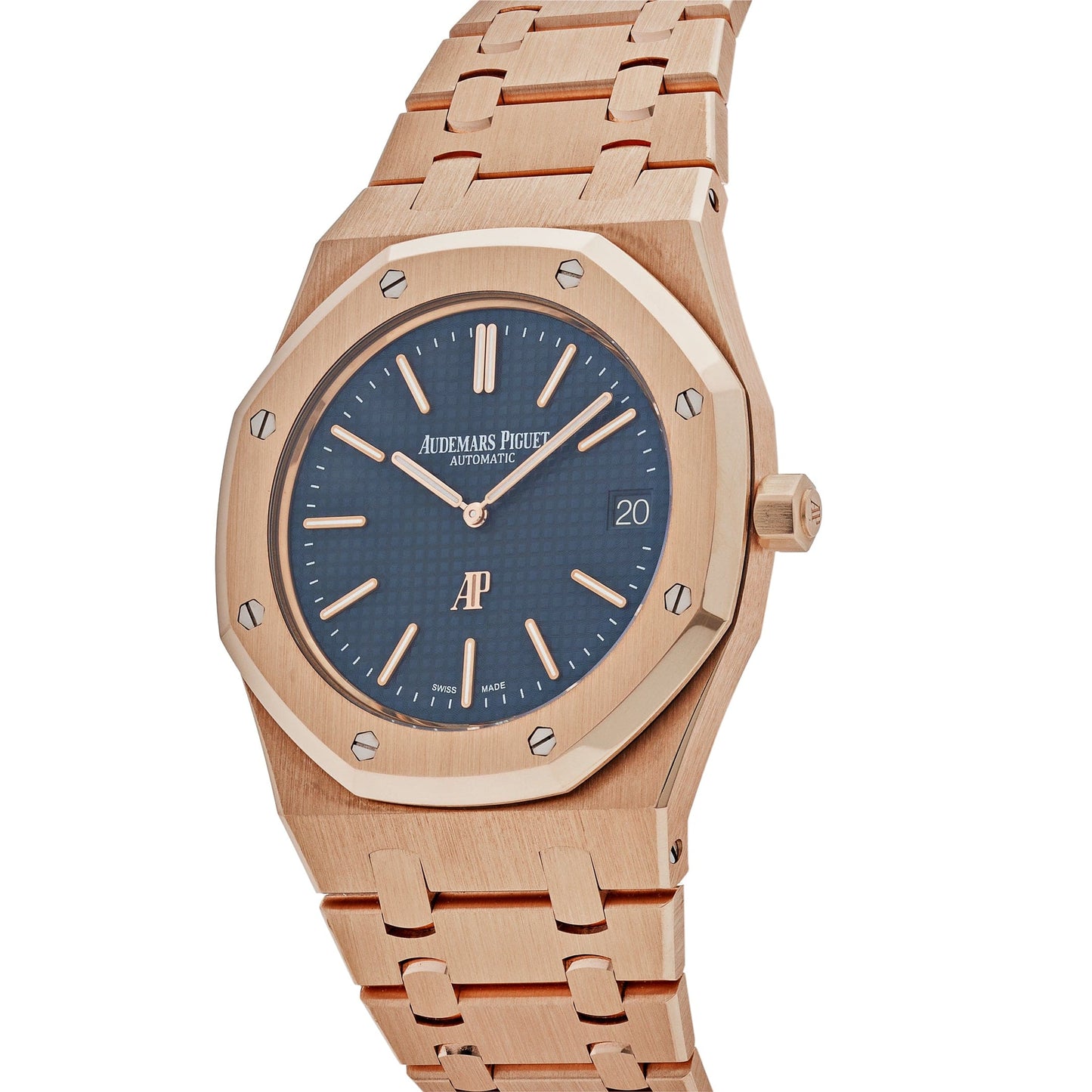 Audemars Piguet Royal Oak 15202OR.OO.1240OR.01 'Jumbo' Extra-Thin Rose Gold Blue Dial