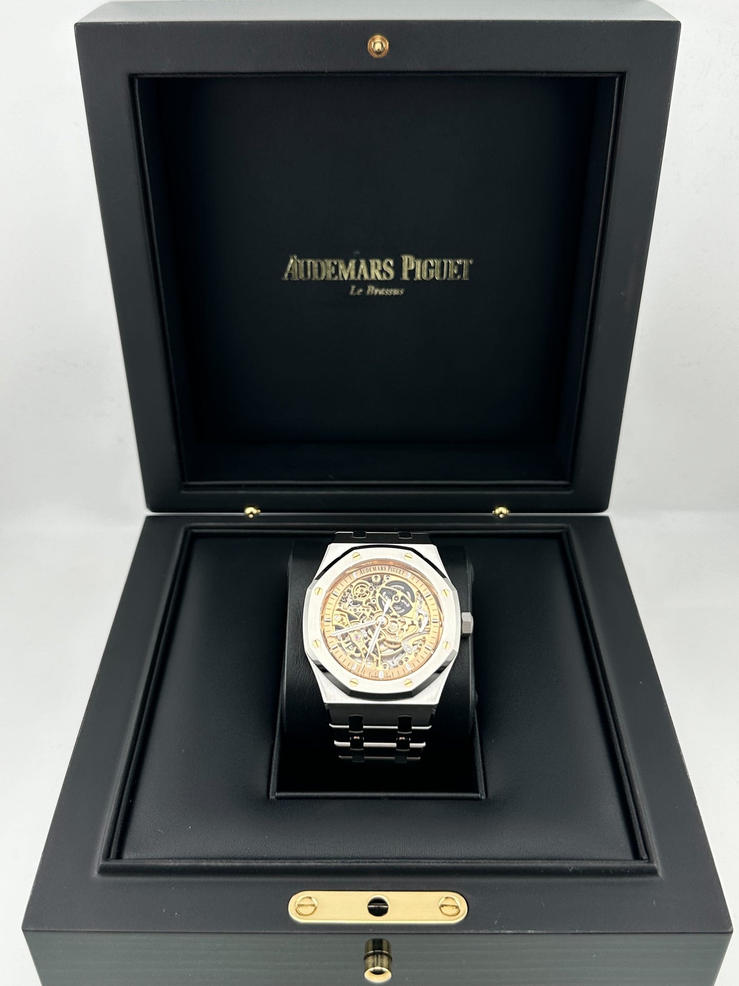Audemars Piguet Royal Oak 15407ST.OO.1220ST.02 Double Balance Wheel  Stainless Steel Openworked Pink Gold-Toned Dial