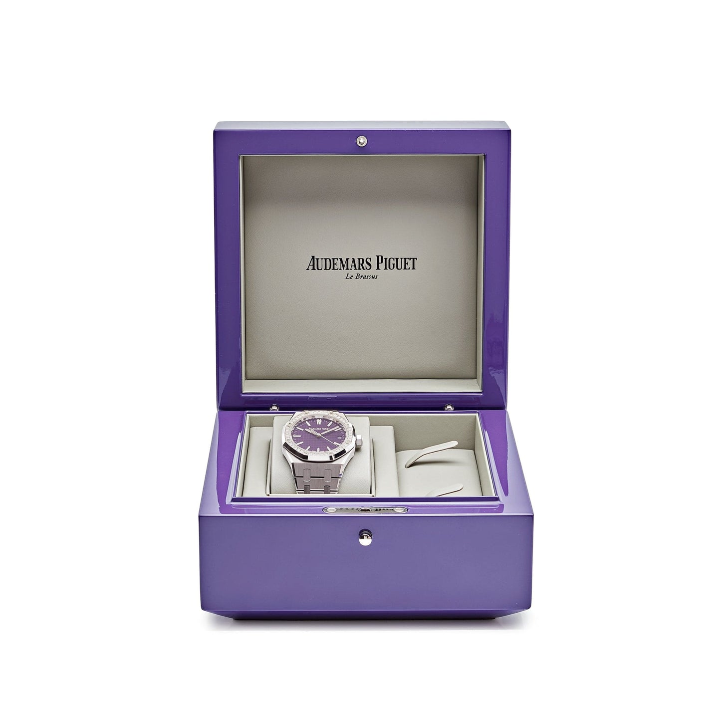 Audemars Piguet Royal Oak 15551BC.ZZ.1356BC.02 White Gold Purple Dial Diamond Bezel Special Edition