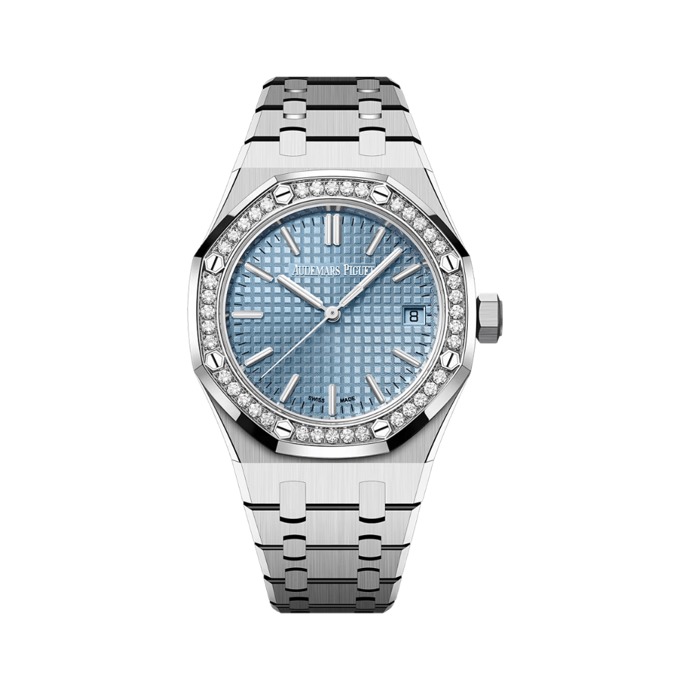 Audemars Piguet Royal Oak 15551ST.ZZ.1356ST.04 Selfwinding Stainless Steel Ice Blue Dial Diamond Bezel (2024)