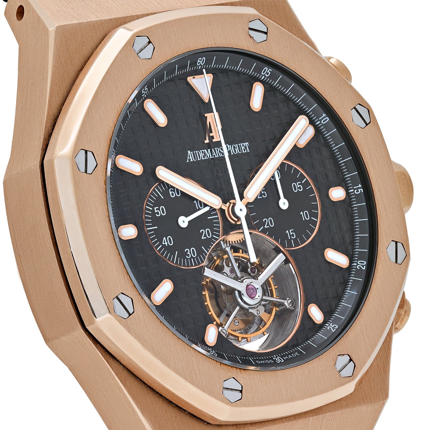 Audemars Piguet Royal Oak 25977OR.OO.D002CR.01 Chronograph Tourbillon Rose Gold Black Dial