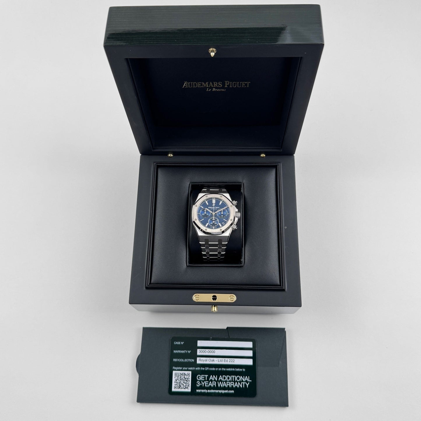 Audemars Piguet Royal Oak 26239BC.OO.1220BC.01 Chronograph White Gold Blue Dial Limited Edition of 222 (2024)