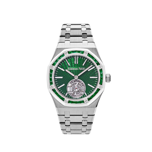 Audemars Piguet Royal Oak 26532IC.EE.1220TI.01 Selfwinding Flying Tourbillon Titanium White Gold Emerald Bezel Limited Edition of 15 (2024)