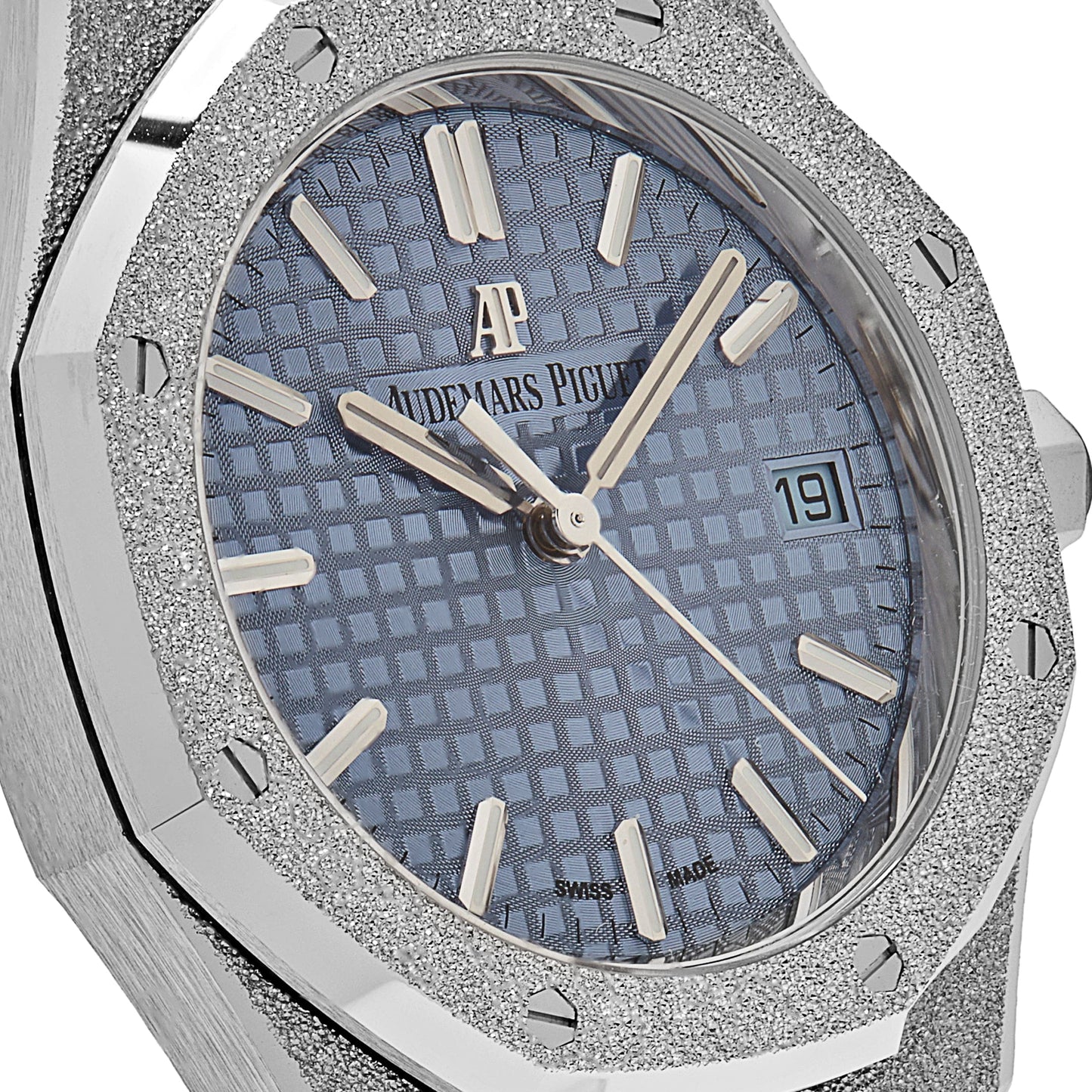 Audemars Piguet Royal Oak 77353BC.GG.1263BC.01 'Ladies' Selfwinding Frosted White Gold Light Blue Dial