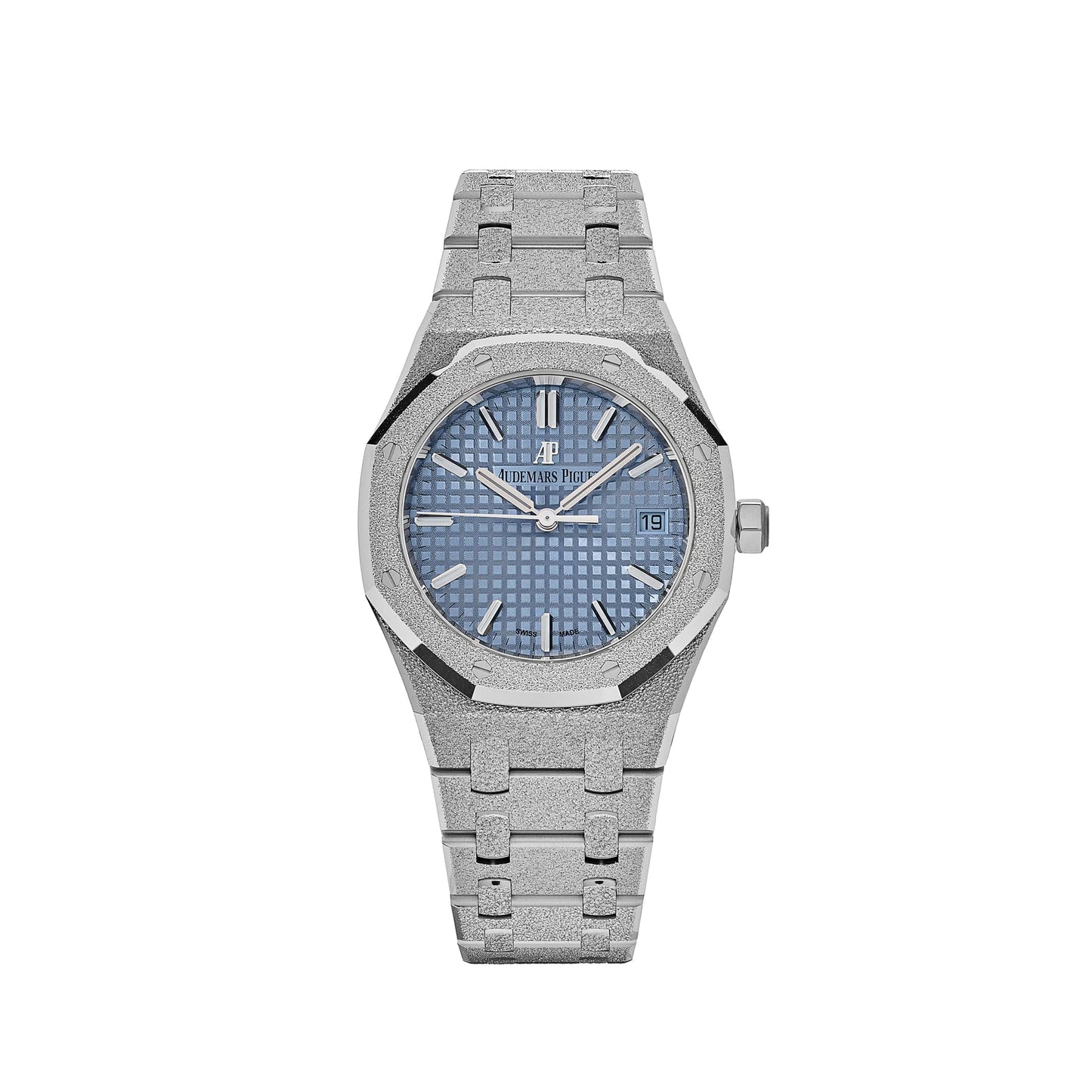 Audemars Piguet Royal Oak 77353BC.GG.1263BC.01 'Ladies' Selfwinding Frosted White Gold Light Blue Dial