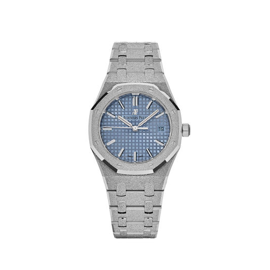 Audemars Piguet Royal Oak 77353BC.GG.1263BC.01 'Ladies' Selfwinding Frosted White Gold Light Blue Dial