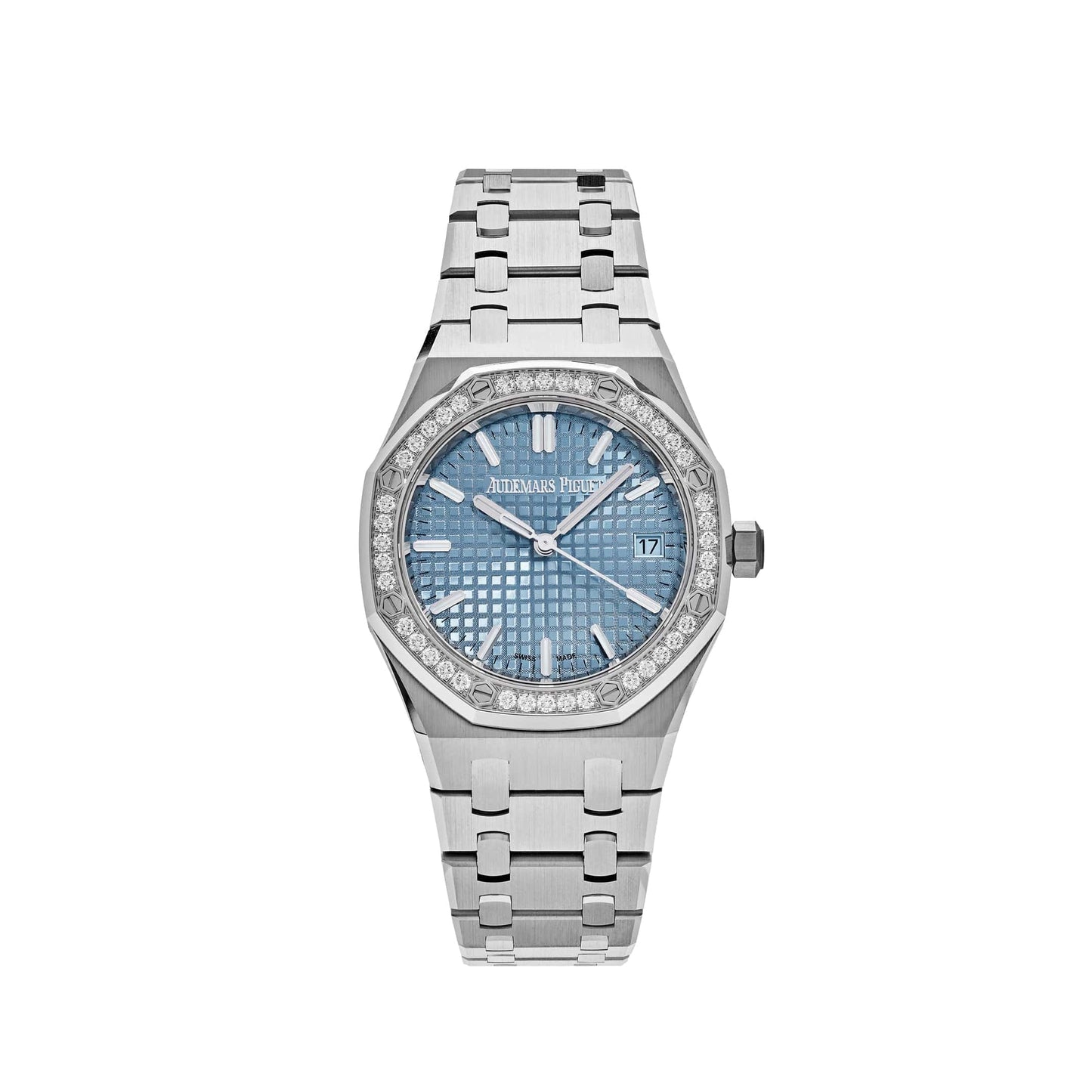 Audemars Piguet Royal Oak 77451ST.ZZ.1361ST.01 'Ladies' Selfwinding '50th Anniversary' Stainless Steel Light Blue Dial Diamond Bezel (2023)