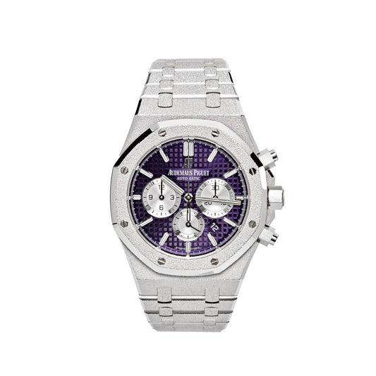 Audemars Piguet Royal Oak 26331BC.GG.1224BC.01 Chronograph Purple Dial Frosted White Gold