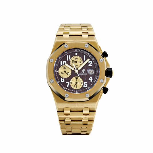 Audemars Piguet Royal Oak Offshore Chronograph 26007BA.OO.D088CR.01 ‘Arnold Schwarzenegger’ Yellow Gold Brown Dial Limited Edition of 400 (2004)
