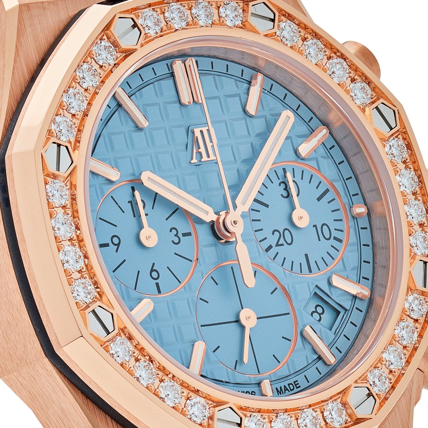 Audemars Piguet Royal Oak Offshore 26231OR.ZZ.A085CA.01 Chronograph Rose Gold Blue Dial Diamond Bezel (2023)