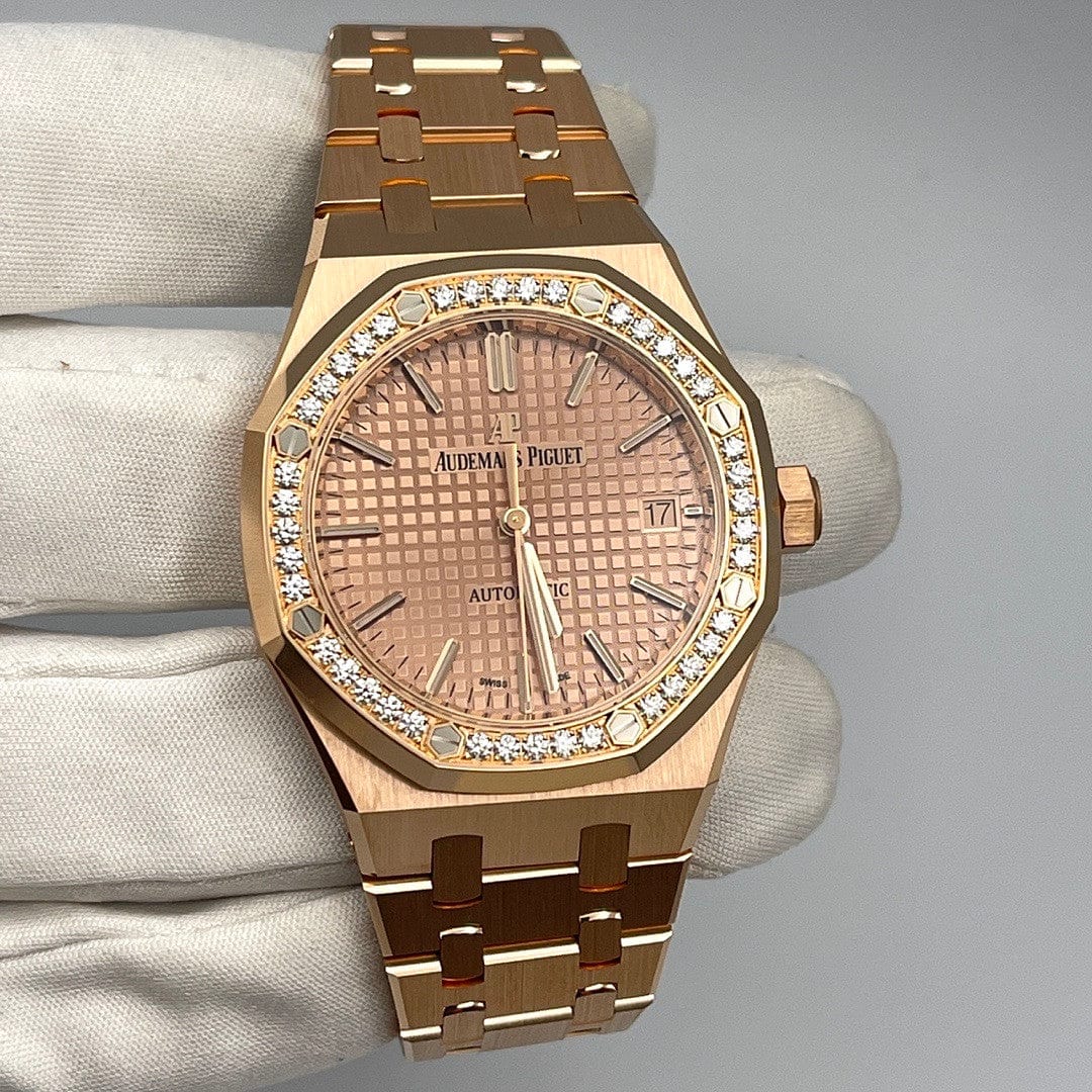 Audemars Piguet Royal Oak Selfwinding 15451OR.ZZ.1256OR.03 'Ladies' Rose Gold Diamond Bezel