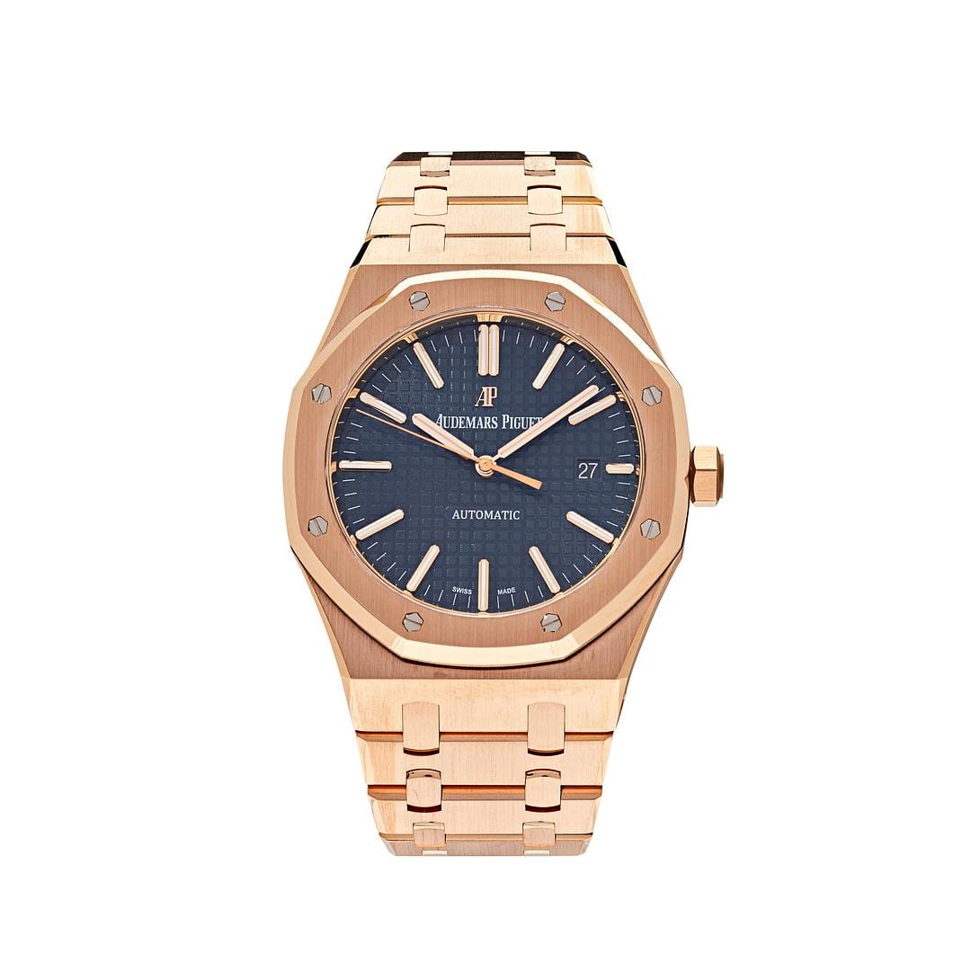 Audemars Piguet Royal Oak Selfwinding Rose Gold Blue Dial 15400OR.OO.1220OR.03