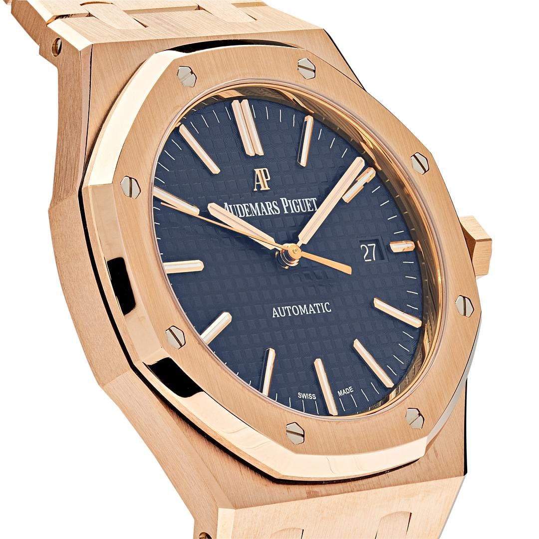 Audemars Piguet Royal Oak Selfwinding Rose Gold Blue Dial 15400OR.OO.1220OR.03