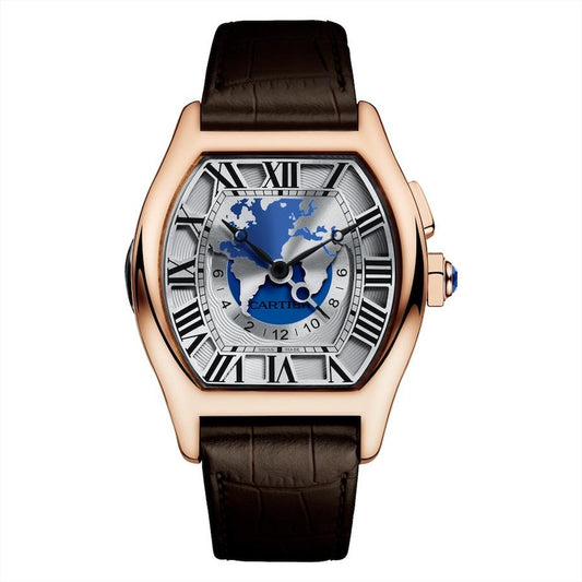Cartier Tortue 51mm W1580049 Silver/Blue Dial